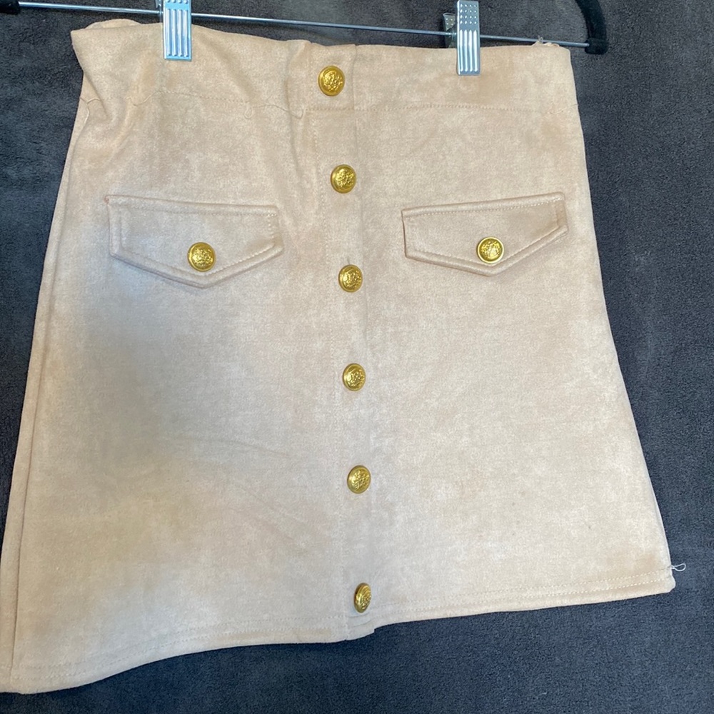 Soft touch light tan mini skirt